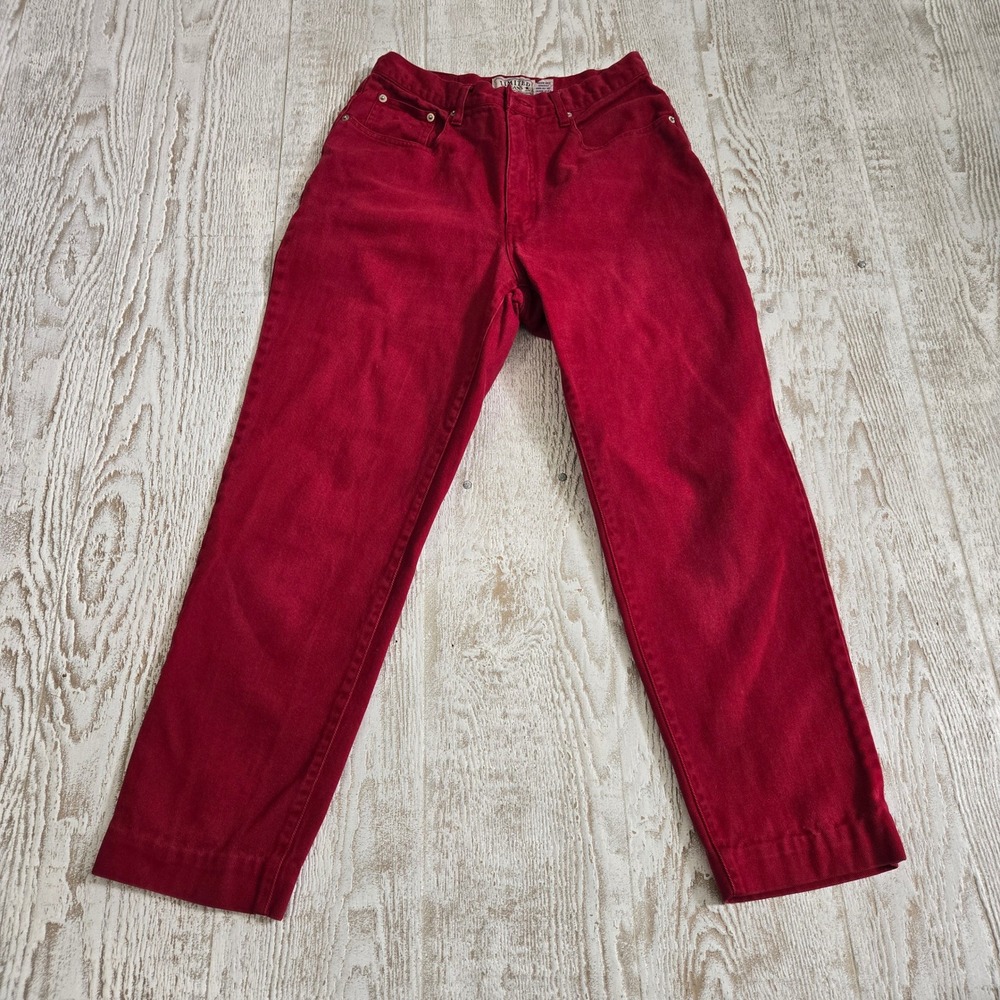 Limited Jeans Vintage 90s High Waisted Red Tapered Leg Denim Jeans Womens 12